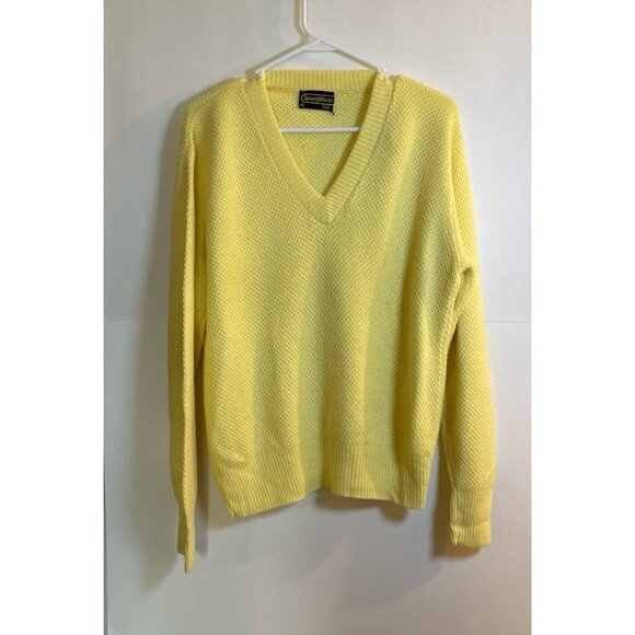 Sears Vintage Golf Sweater (Large)‎ yellow vintage sweater - Picture 1 of 7